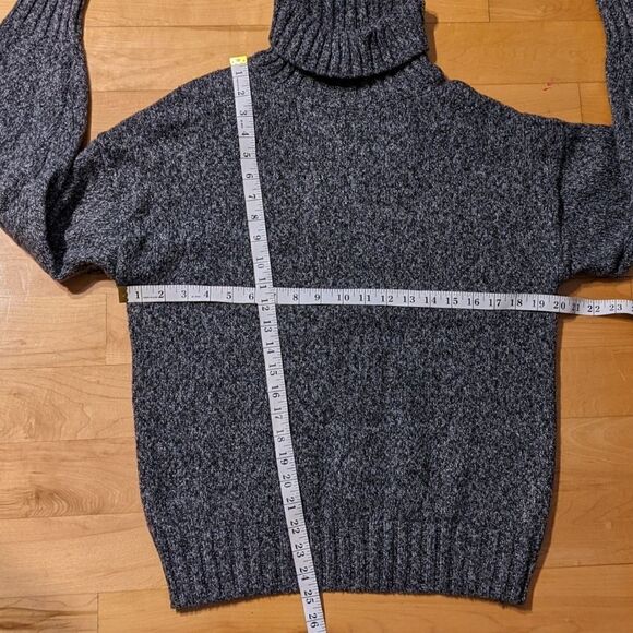 COPY - VINTAGE Cable knit heather grey turtleneck sweater medium @M - Picture 10 of 10
